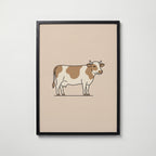 Bathroom Cow Poster – svart ram