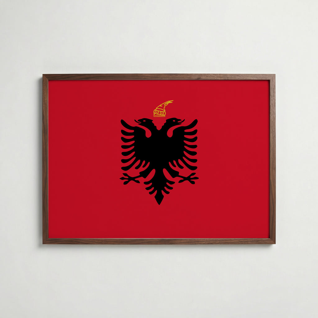 Albania National Flag Poster poster – väggdekoration för hemmet – köp hos Bozetto