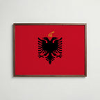 Albania National Flag Poster poster – väggdekoration för hemmet – köp hos Bozetto