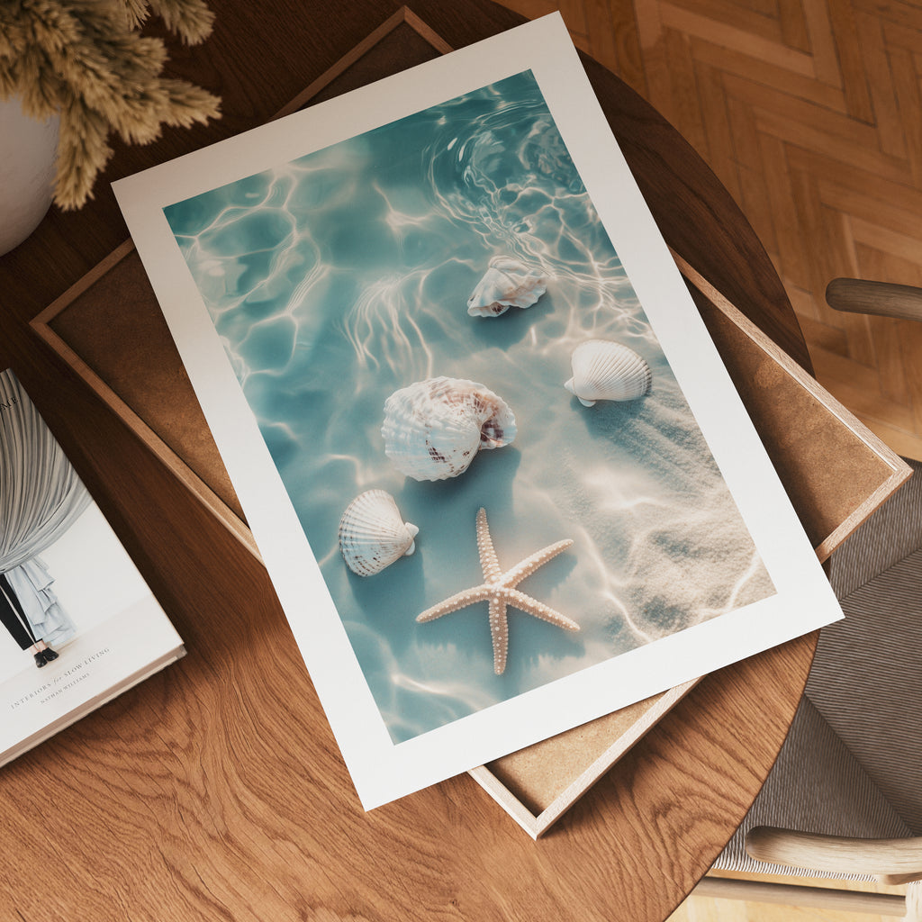 Starfish and Shells Beach Poster