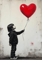 Girl With Love Balloon Poster