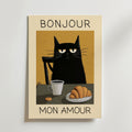 Parisian Cat Breakfast Poster
