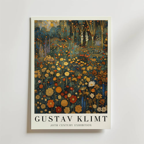 Gustav Klimt Golden Meadow – stilfullt konsttryck från Bozetto, tryckt på matt finpapper