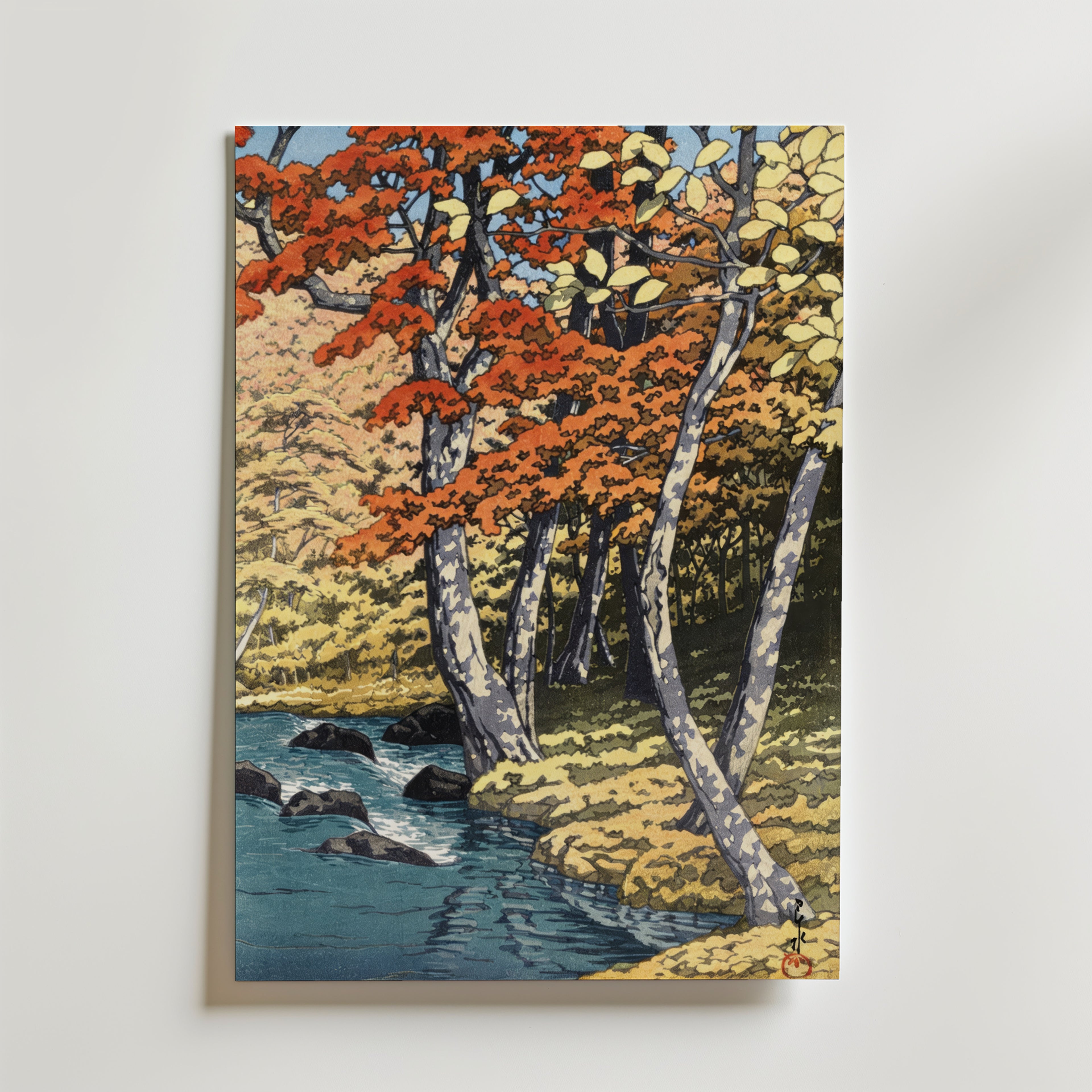 Autumn at Oirase Kawase Hasui Poster affisch – poster till väggdekoration – köp online hos Bozetto