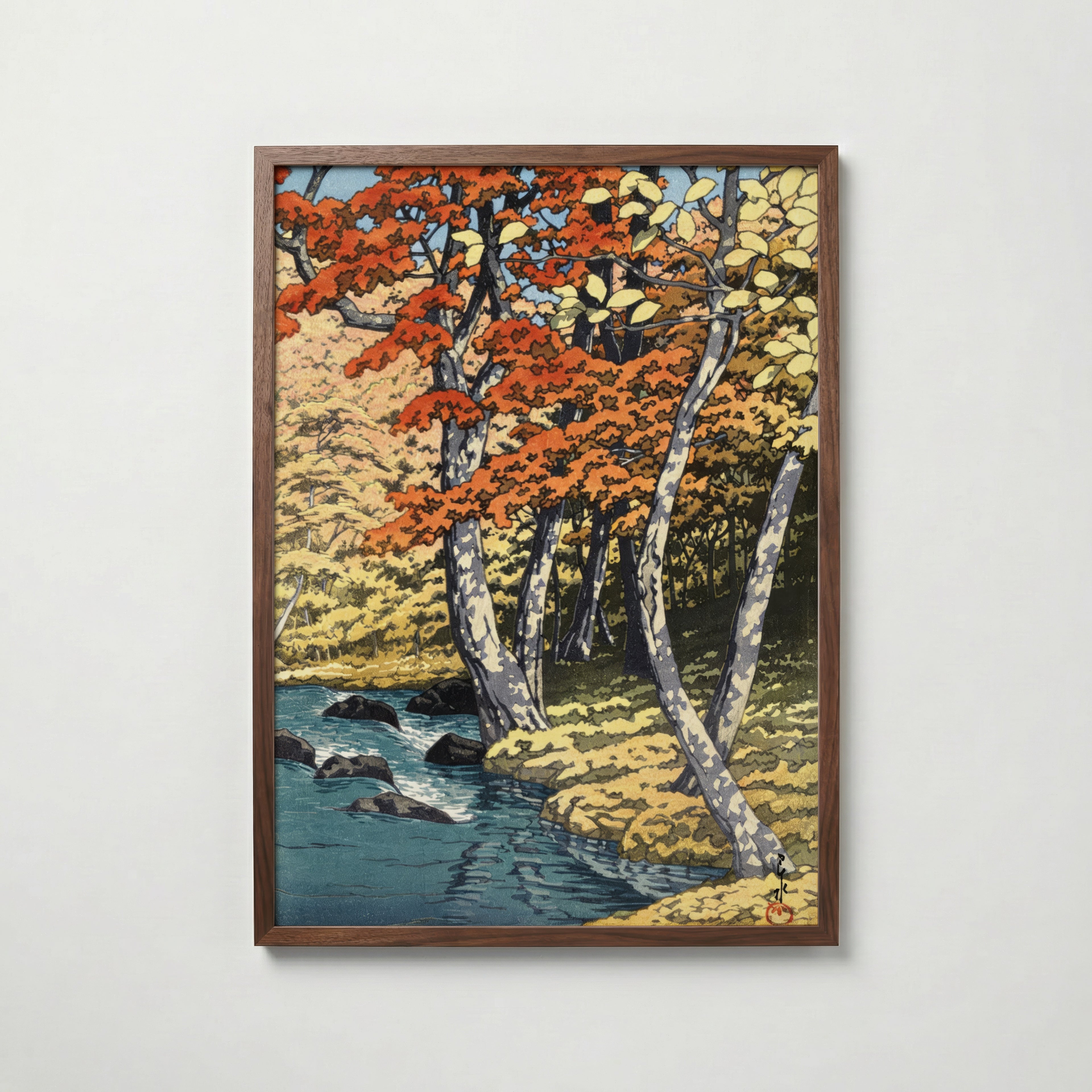 Autumn at Oirase Kawase Hasui Poster affisch – stilren väggdekoration – Bozetto posters