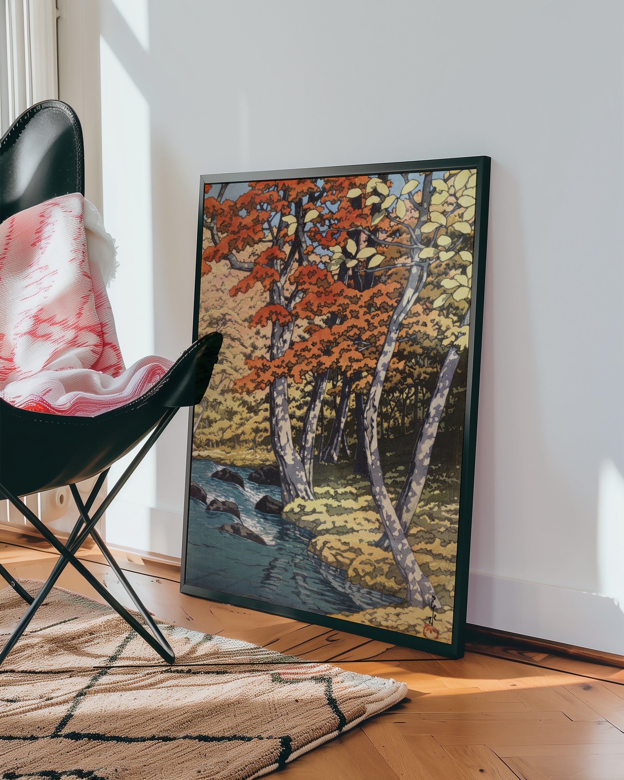 Autumn at Oirase Kawase Hasui Poster – poster väggdekoration inredning – Affischer hos Bozetto