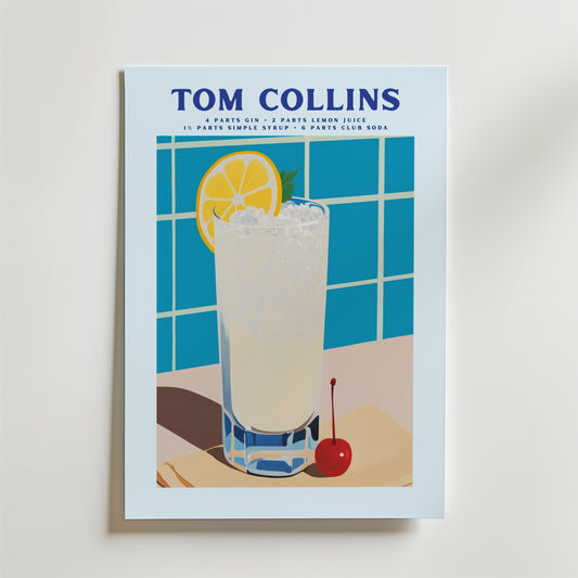 Tom Collins Cocktailplakat
