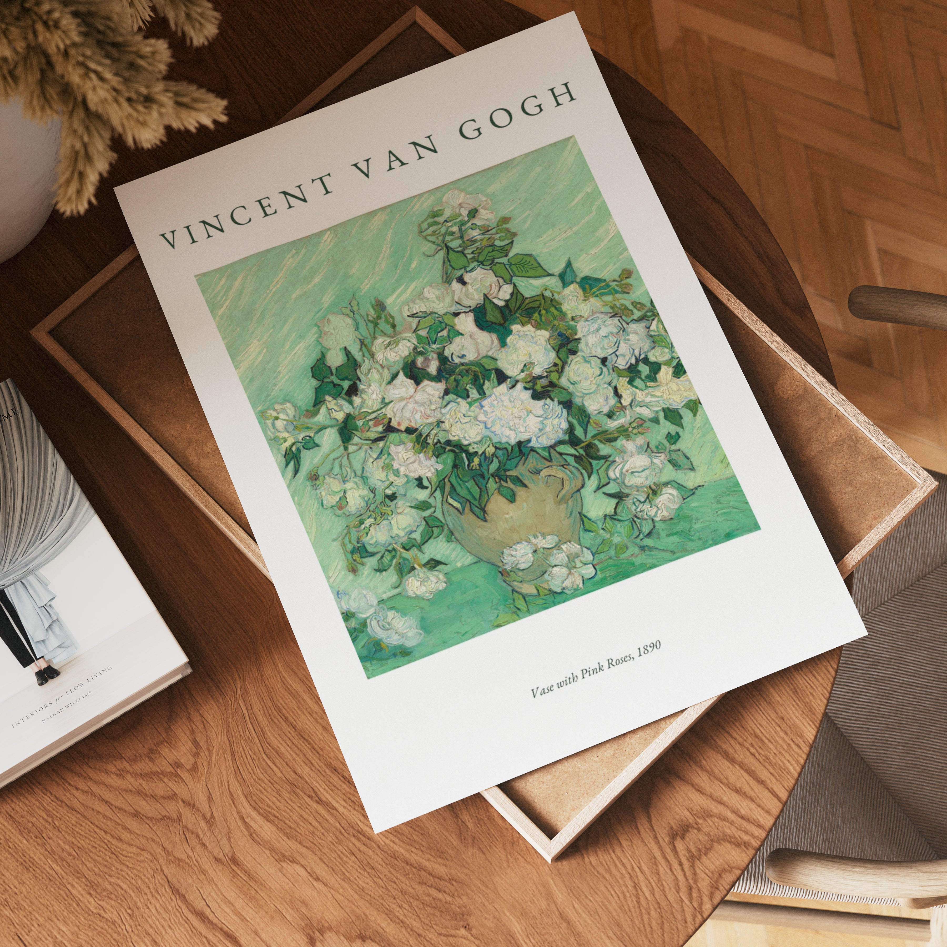 Van Gogh Vase With Pink Roses Poster