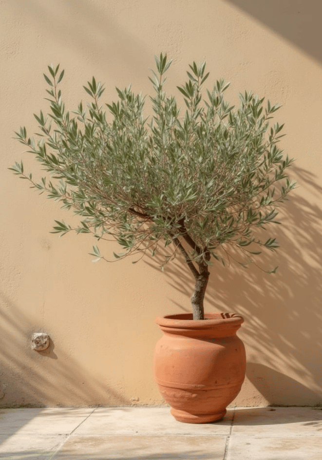 Potted olive tree poster