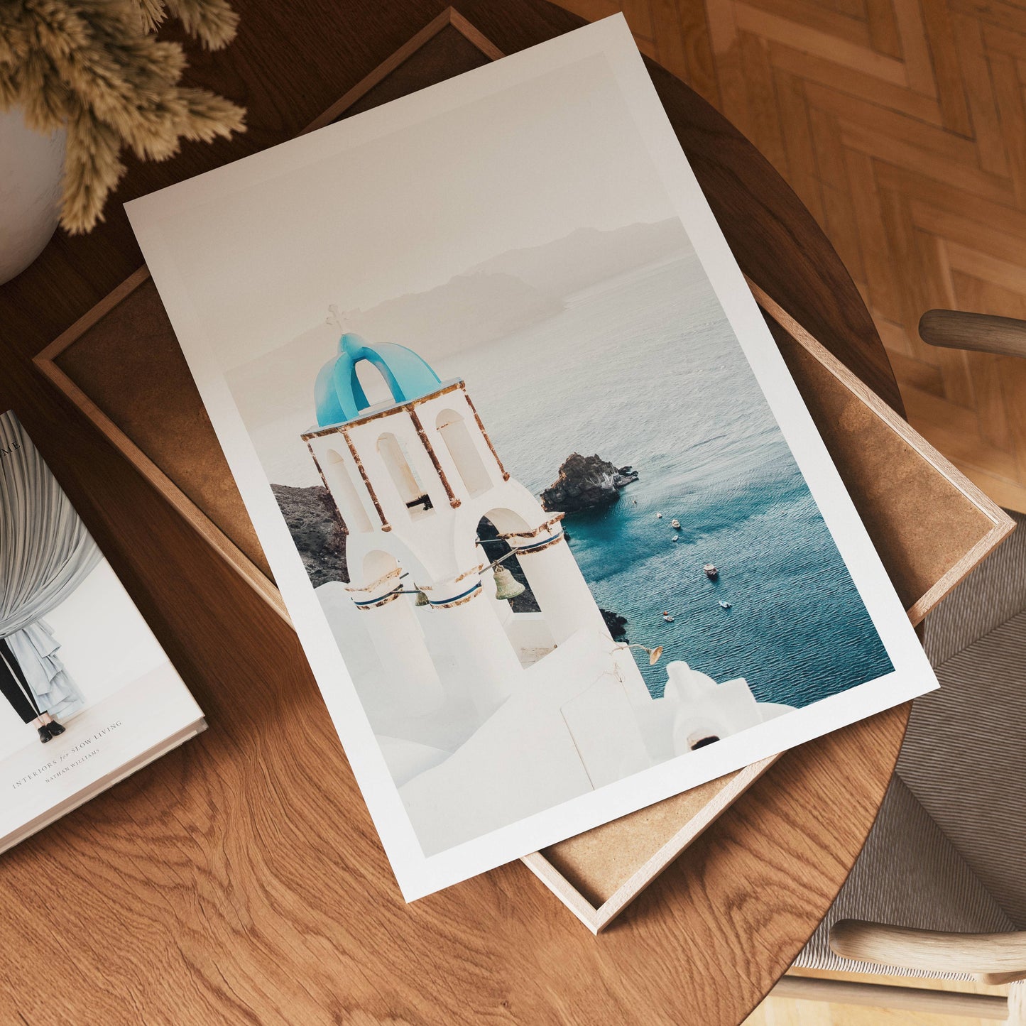 Aegean Cliffside Chapel Poster