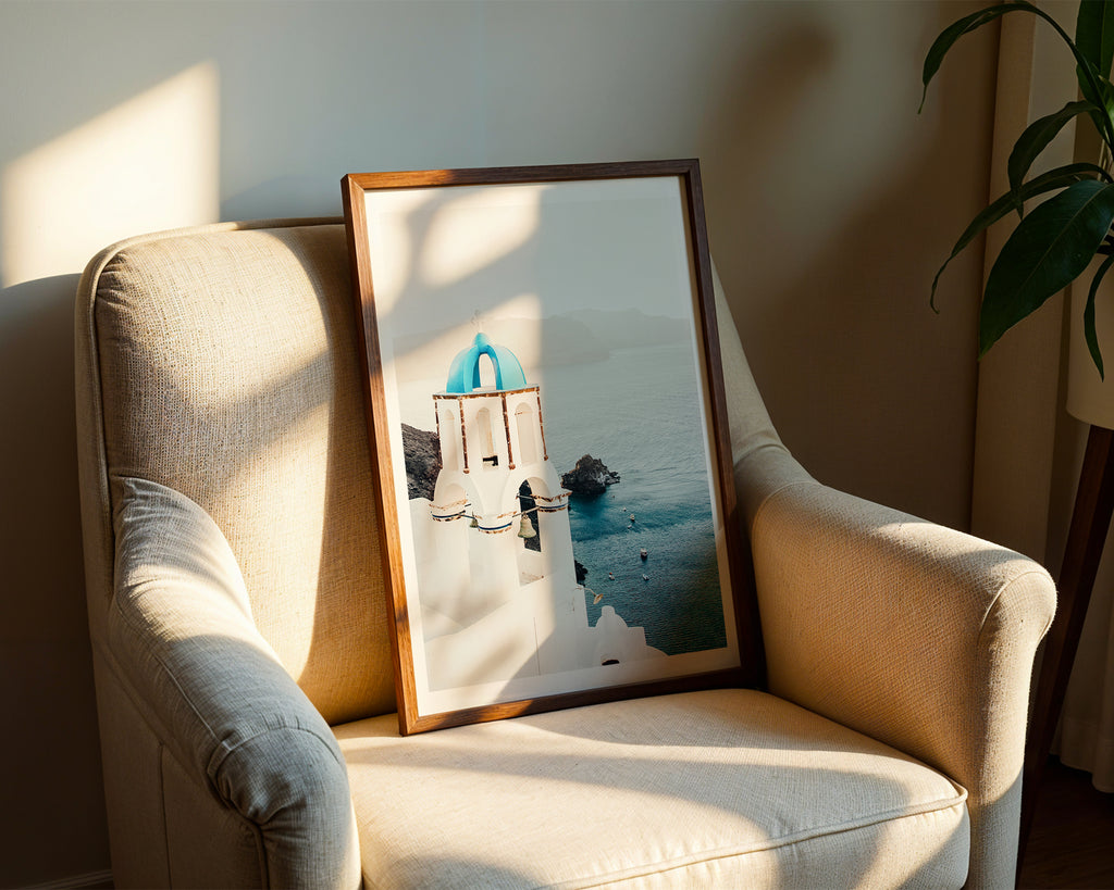 Aegean Cliffside Chapel Poster