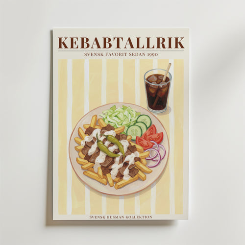 Kebabtallrik – stilfullt konsttryck från Bozetto, tryckt på matt finpapper i hög tryckkvalitet