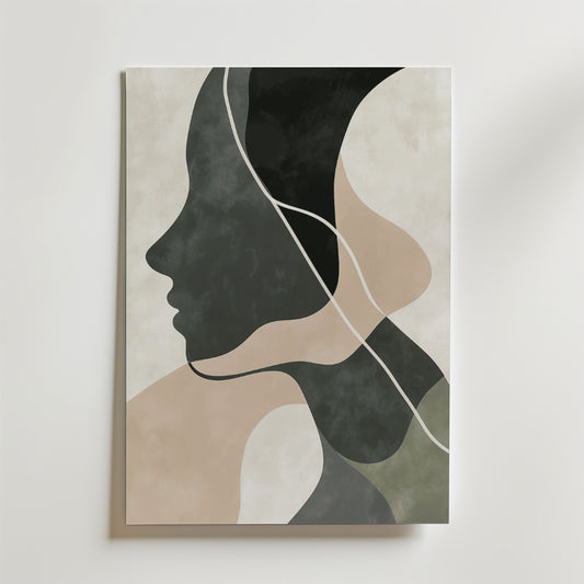 Abstract Face Shape Poster