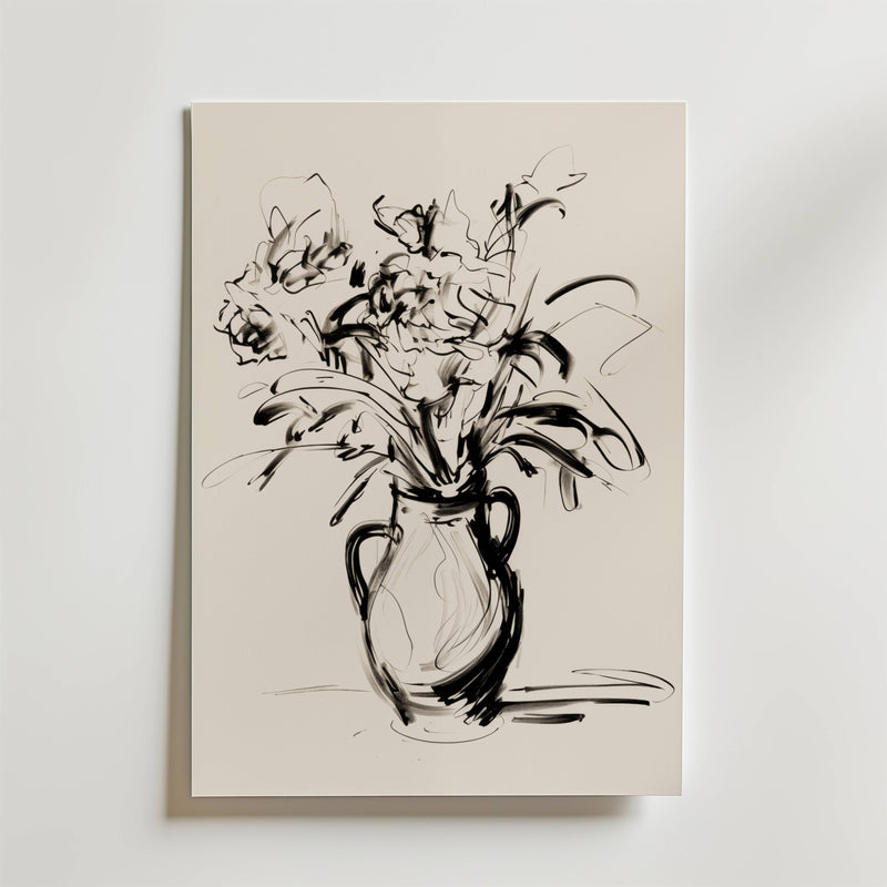 Monochrome Bouquet Poster