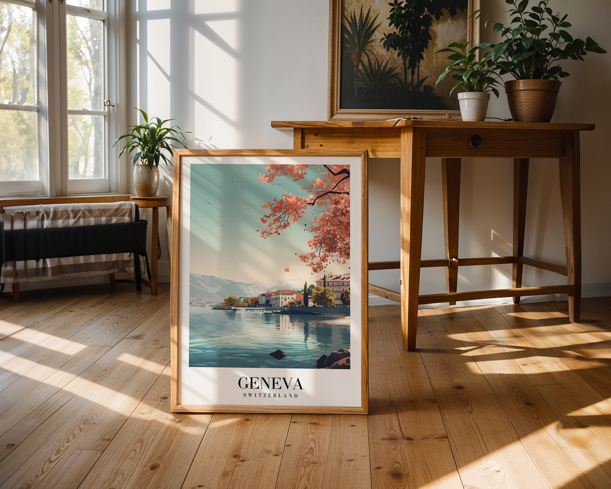 Spring Light Over Geneva Poster