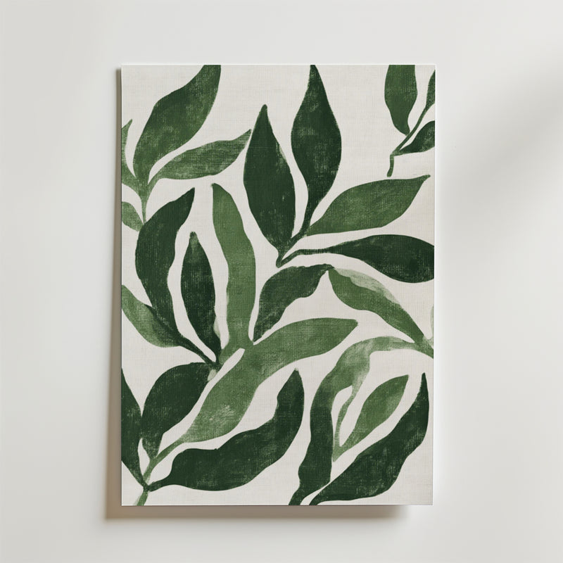 Grønne botaniske blade plakat