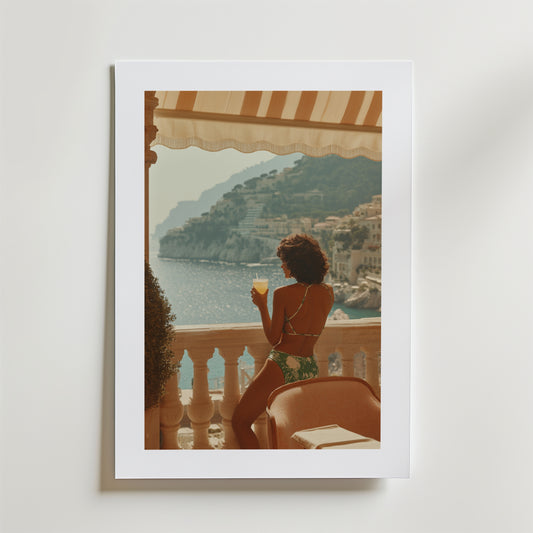 Amalfi Coast Balcony Poster