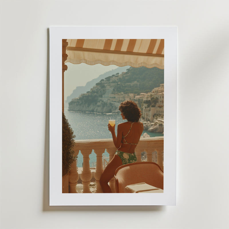 Amalfi Coast Balcony Poster