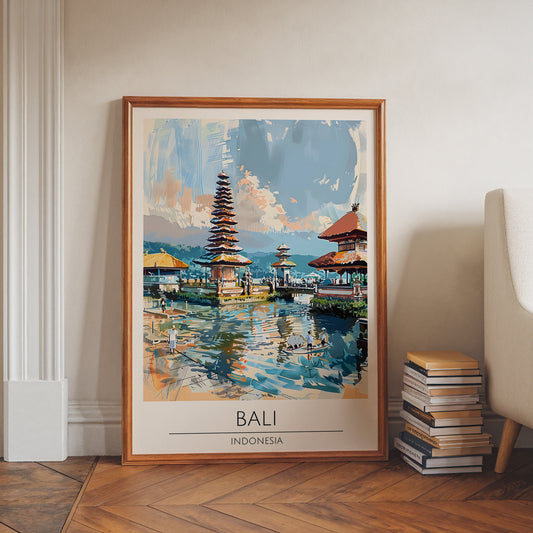 Bali Temple Reflections Poster