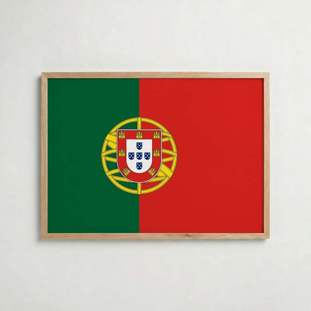 Portugal National Flag Poster – poster väggdekoration inredning – Affischer hos Bozetto
