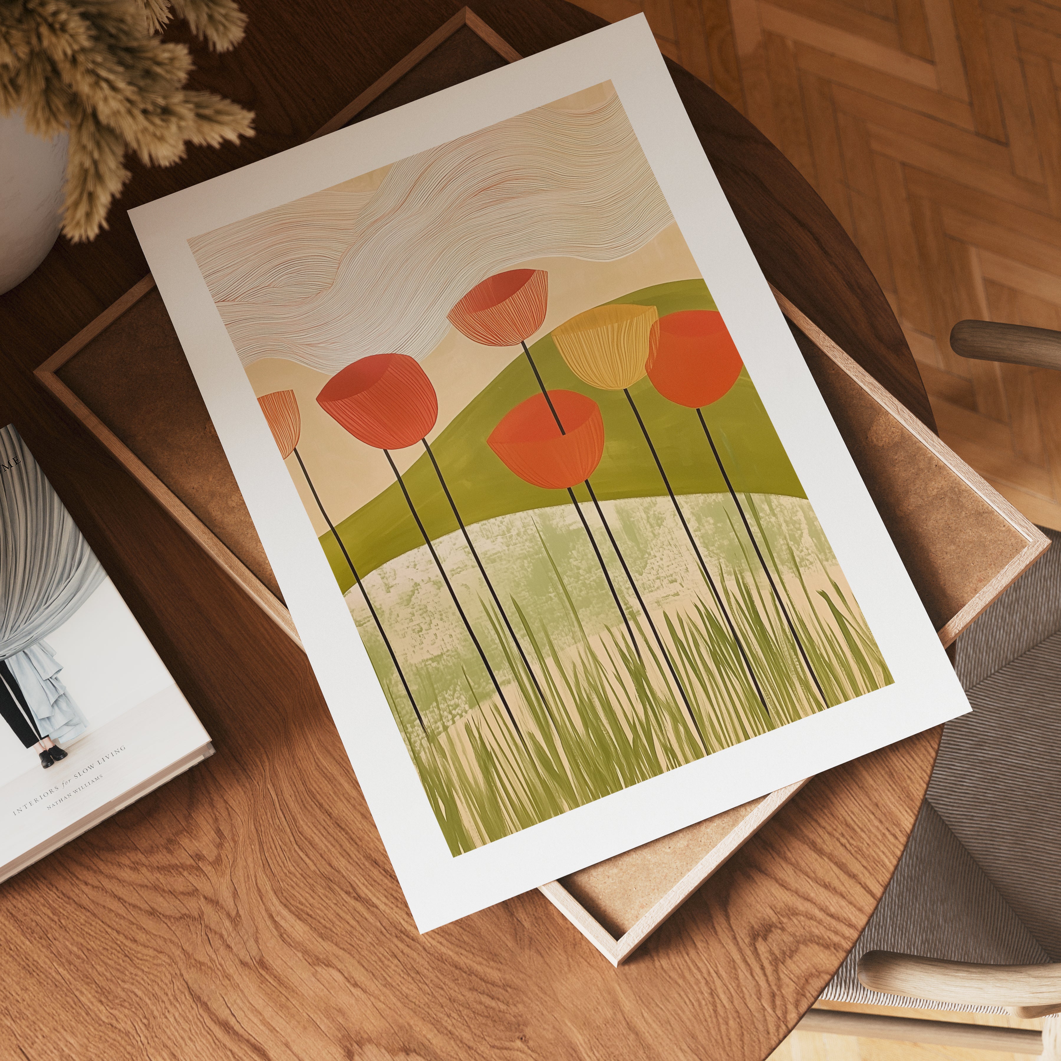 Abstract floral poppies Poster