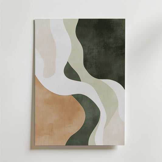 Abstract Green Shapes No.2 Poster
