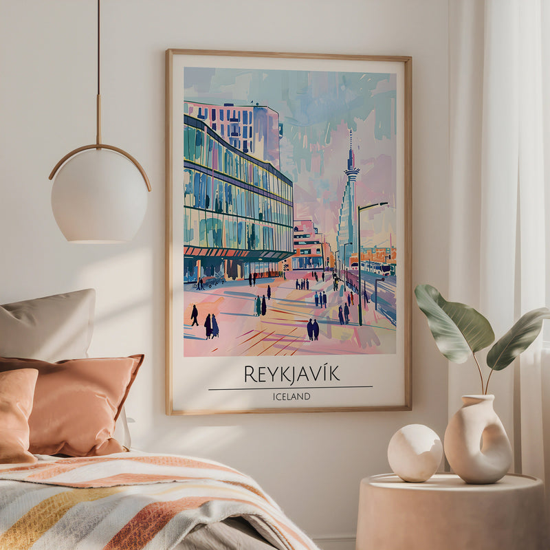 Reykjavik City Lights Poster