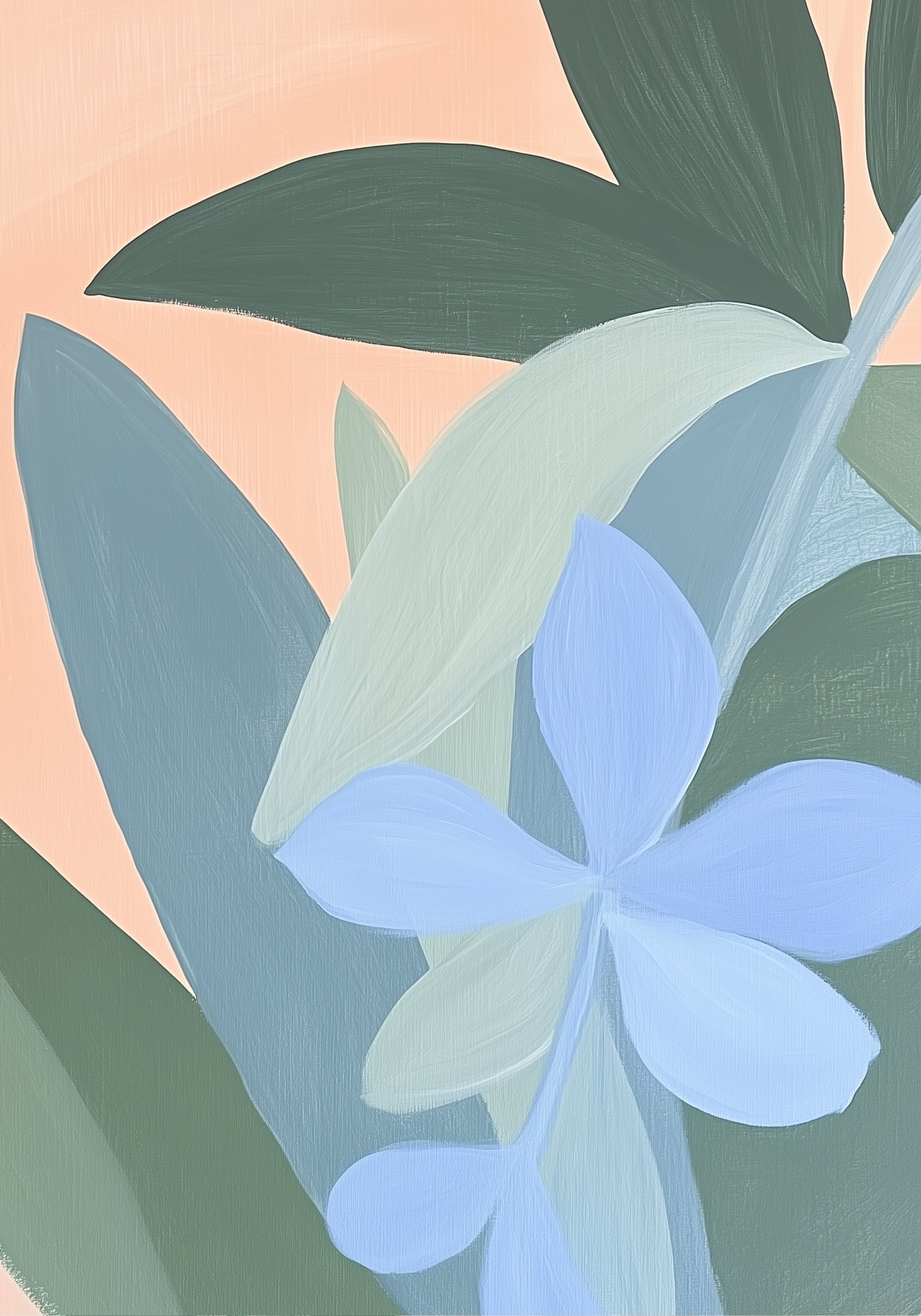 Abstract Blue Flowers Poster