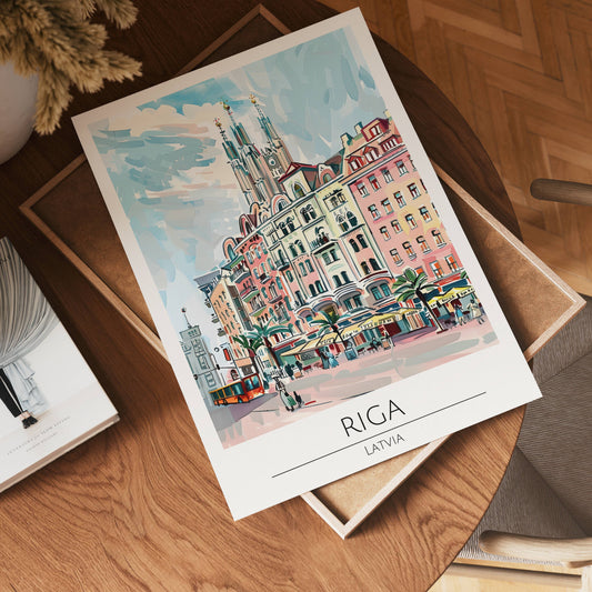 Riga Old Town Skyline Poster