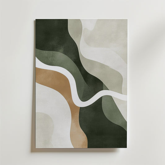 Abstract Green Shapes Poster