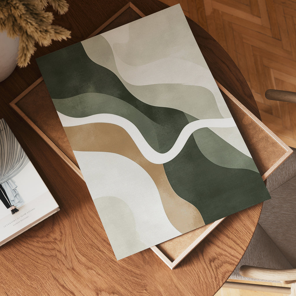 Abstract Green Shapes Poster