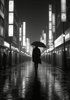 Lonely Walk in the Rain Poster