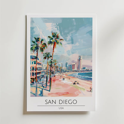 San Diego Beachfront Skyline Poster