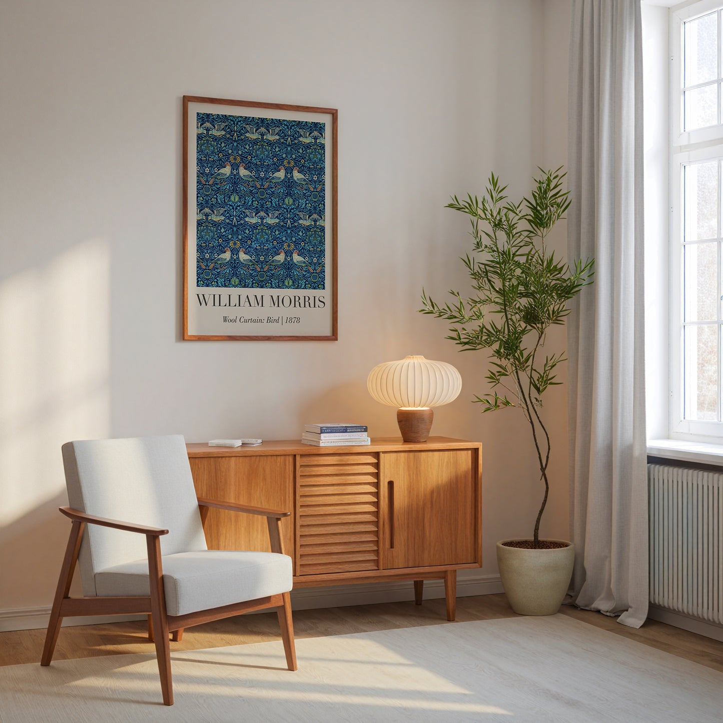 William Morris Wool Curtain: Bird 1878 Poster