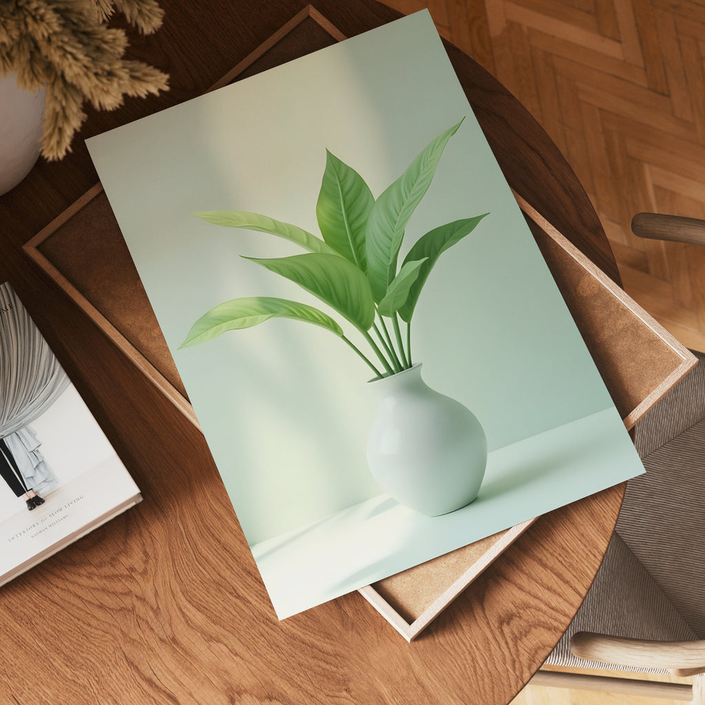 Lily Plant In Vase Poster