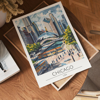 Chicago City Reflections Poster