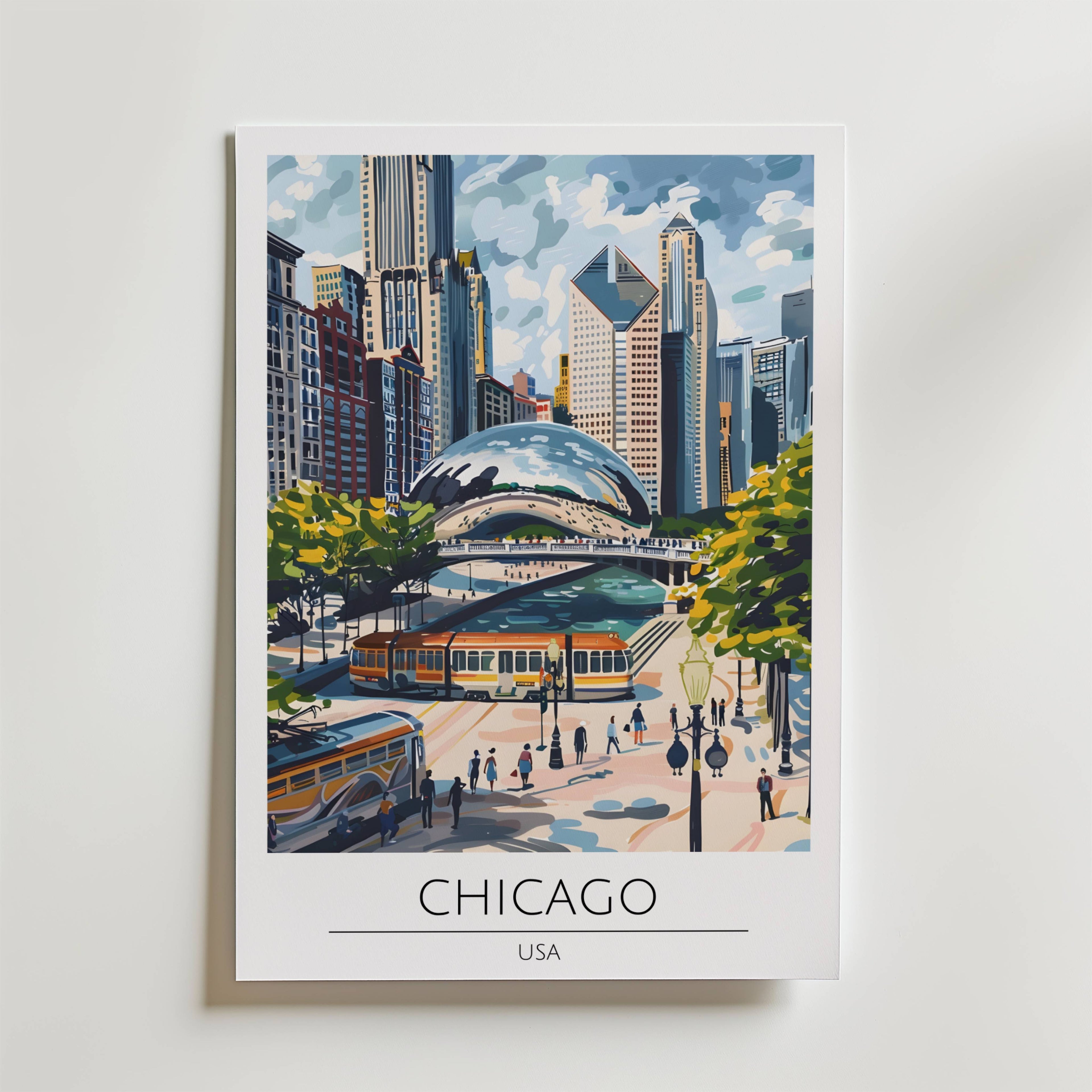 Chicago City Reflections Poster