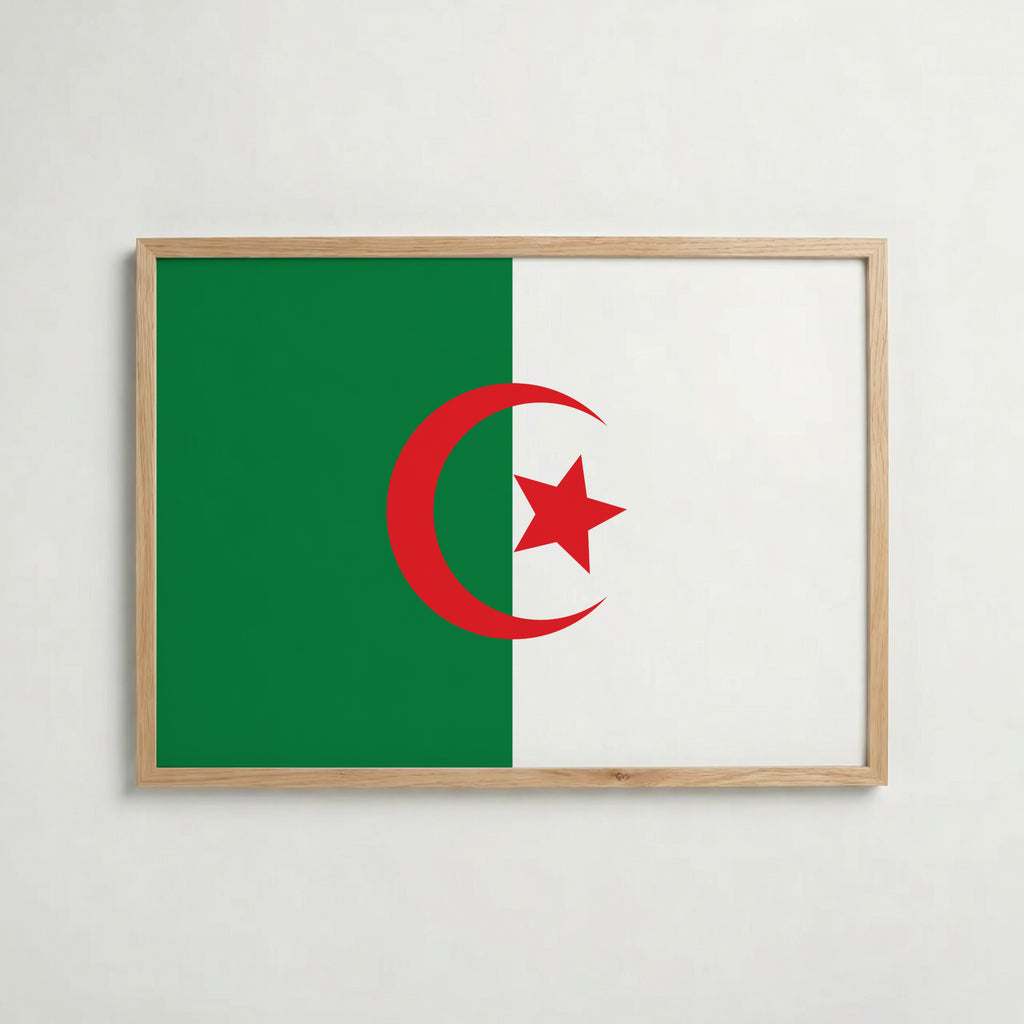 Algeria National Flag Poster – poster väggdekoration inredning – Affischer hos Bozetto