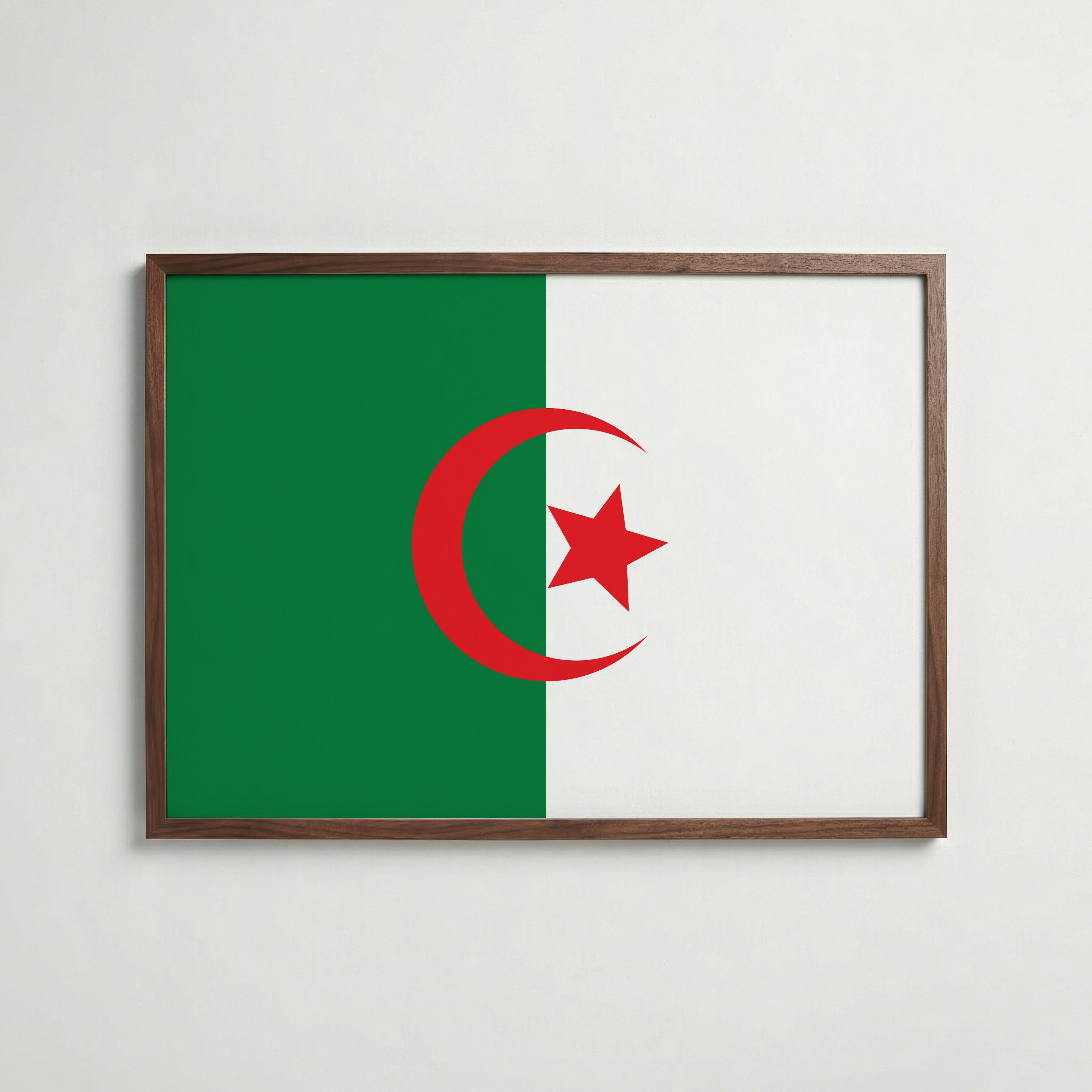 Algeria National Flag Poster poster – väggdekoration för hemmet – köp hos Bozetto