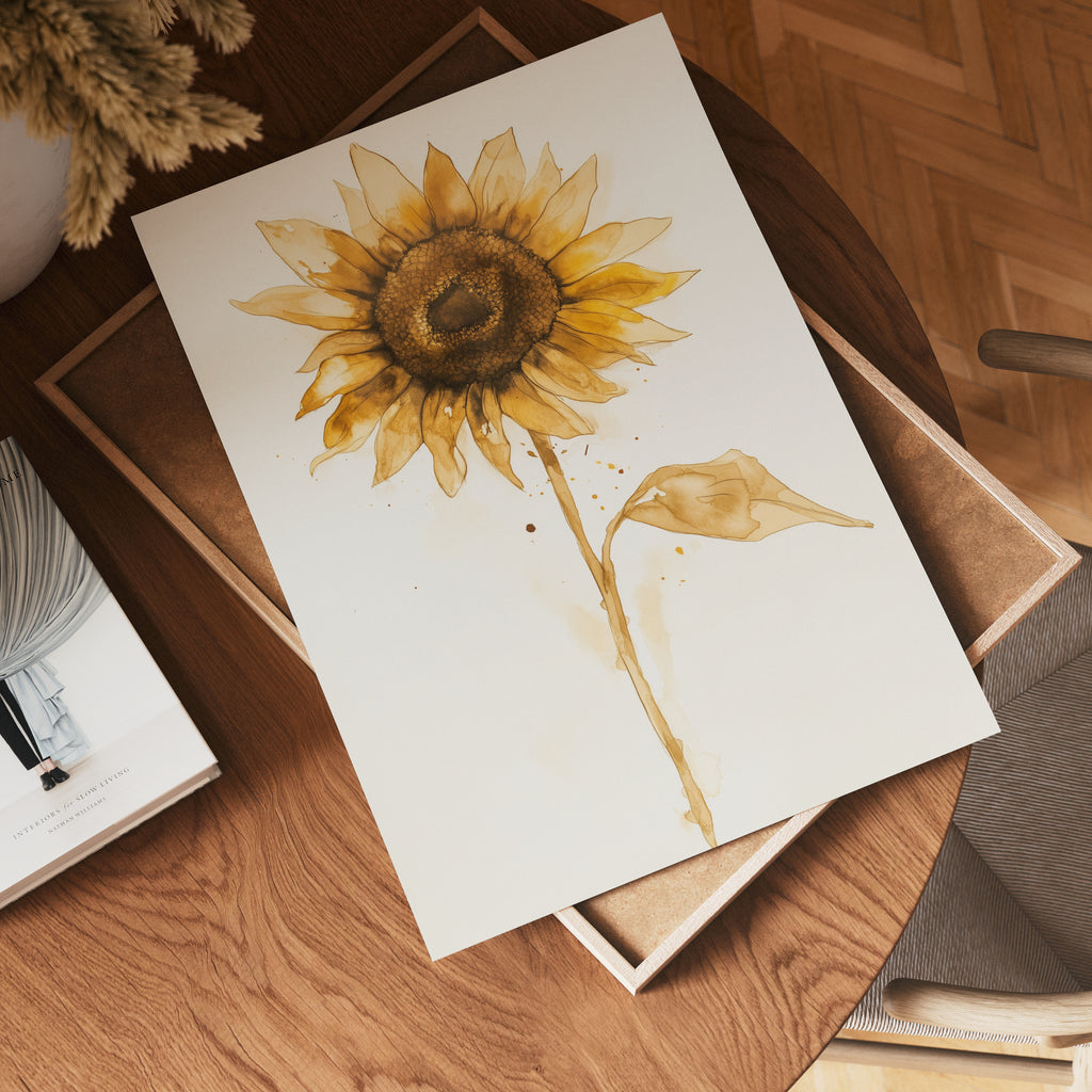Watercolor sunflower Floral Harmony