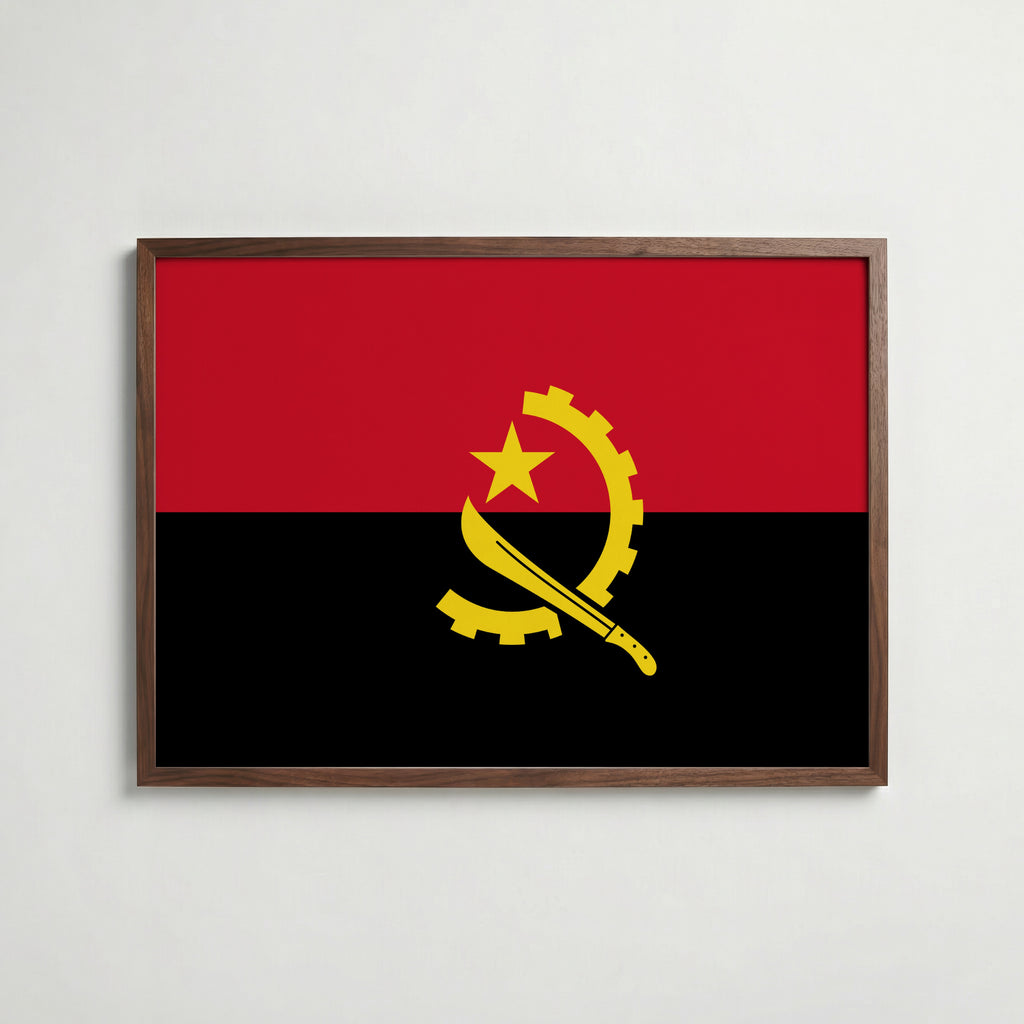 Angola National Flag Poster poster – väggdekoration för hemmet – köp hos Bozetto