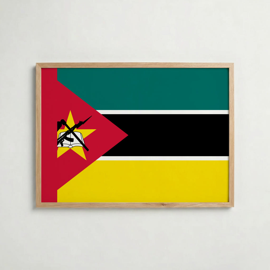 Mozambique National Flag Poster – poster väggdekoration inredning – Affischer hos Bozetto