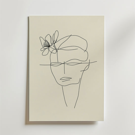Floral Mind Line Art Poster