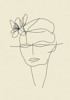 Floral Mind Line Art Poster