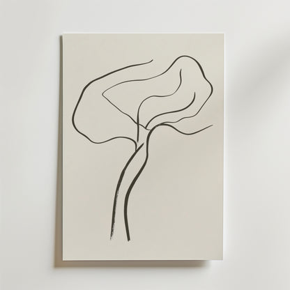 Bozetto Dancing Tree Line Poster har en minimalistisk svart linjeteckning av ett stiliserat träd på vitt FSC-certifierat premiumpapper, perfekt för elegant inredning. Enkla kurvor formar stammen och grenarna för en modern touch.