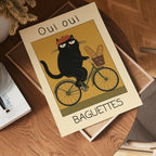 French Baguette Cat Poster