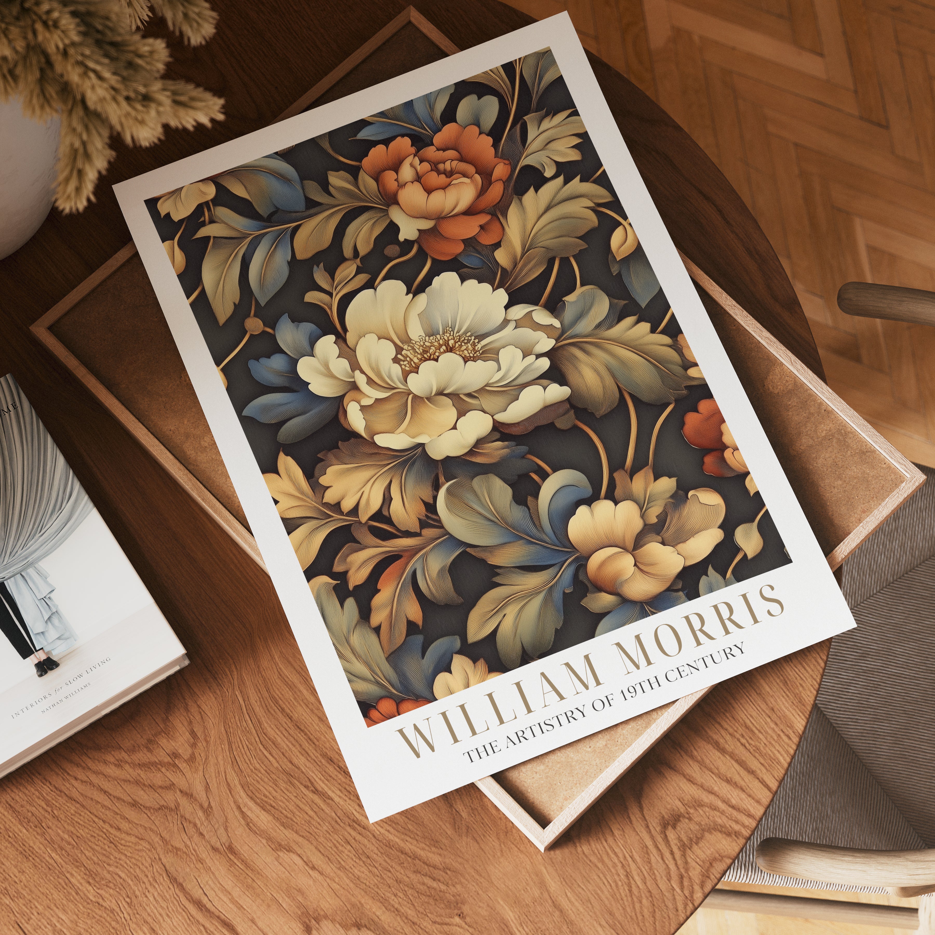 Golden Flowers Pattern William Morris Poster