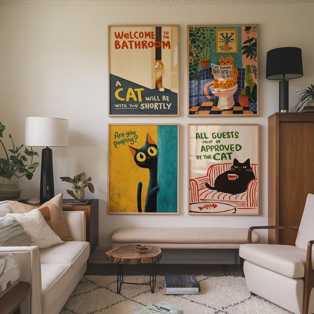 Bundle 4-pack Cat Rules & Bathroom Humor