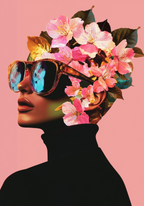 Floral Sunglasses Portrait Poster