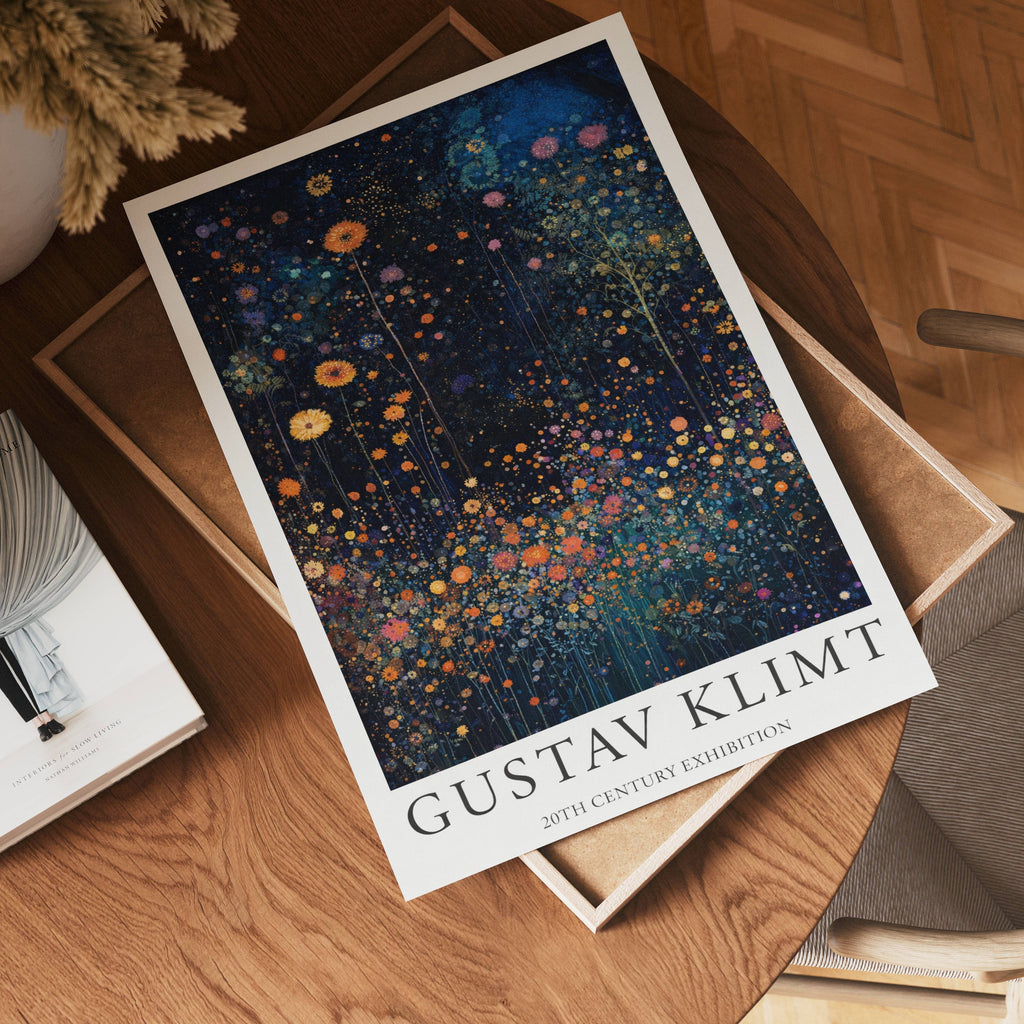 Gustav Klimt Nocturnal Blossom Field Poster affisch – köp poster online – Bozetto väggdekoration